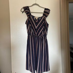 Red white and blue vertical stripe empire waist dress Size medium